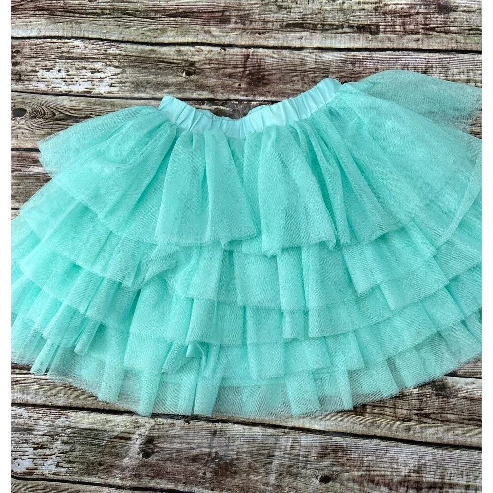 Pete + Lucy Aqua Ruffled Tulle Skirt Set Size 6X NEW Holiday Tutu Set